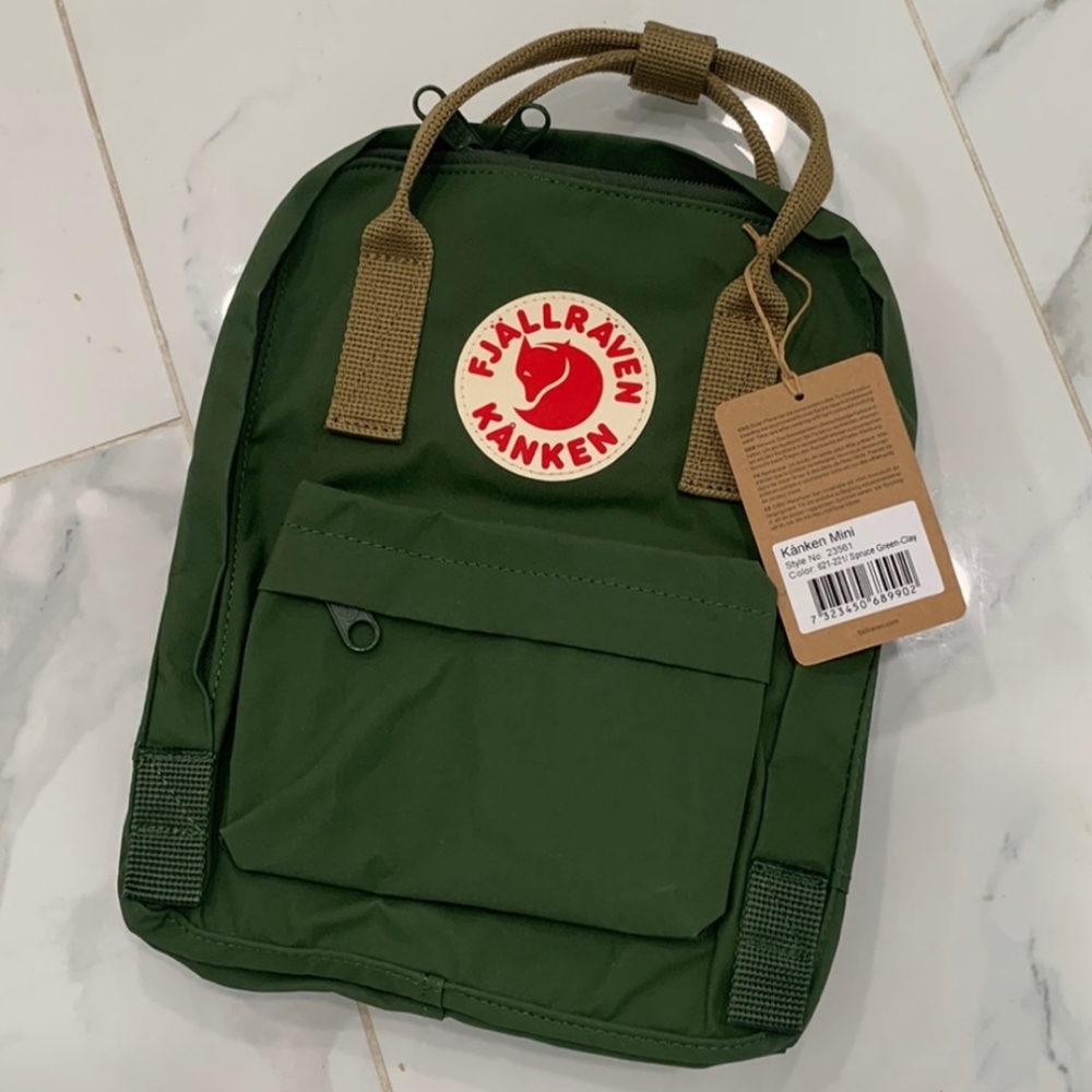 mini fjall raven kanken forest green mini